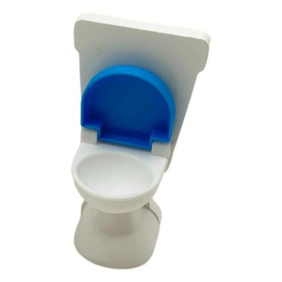 KidKraft Doll House Furniture Bathtub Gold Clawfoot Toilet White Gold Blue - Picture 5 of 7